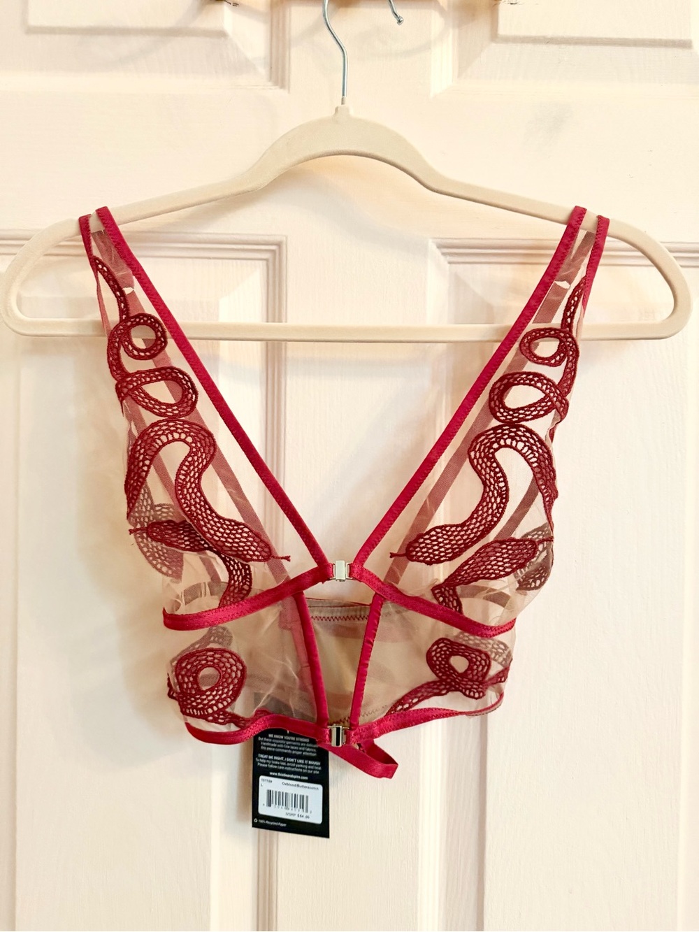 NWT Red thistle and spire snake bralette